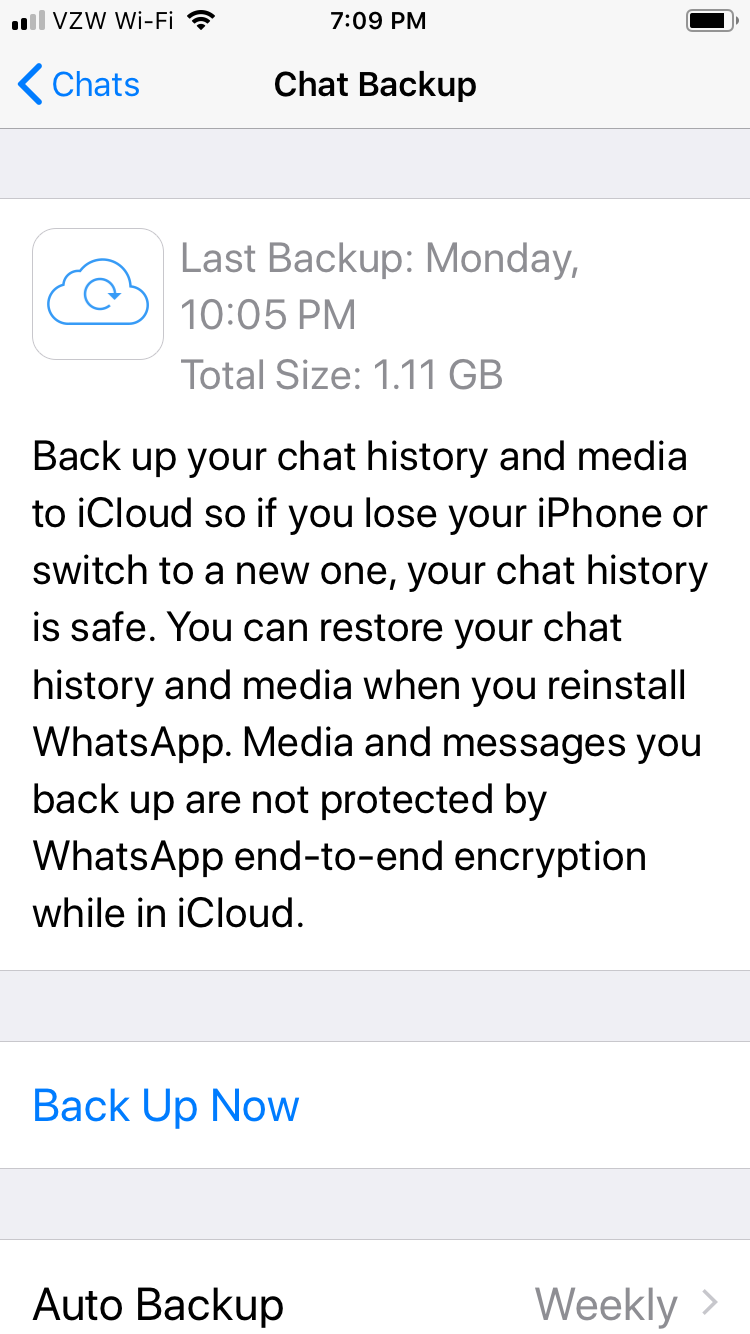 Chat backup