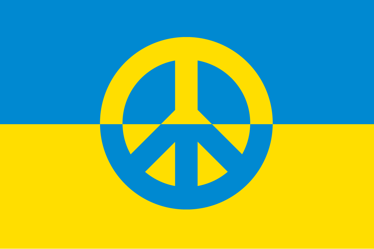 The jpeg I have for my FB account; original graphic of peace sign and Ukraine flag